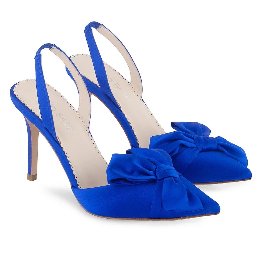 REESE BLUE Wedding Blue Slingback Heels With Knotted Bow 1 REESE BLUE Wedding Blue Slingback Heels With Knotted Bow