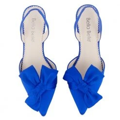 REESE BLUE Wedding Blue Slingback Heels With Knotted Bow 10 REESE BLUE Wedding Blue Slingback Heels With Knotted Bow