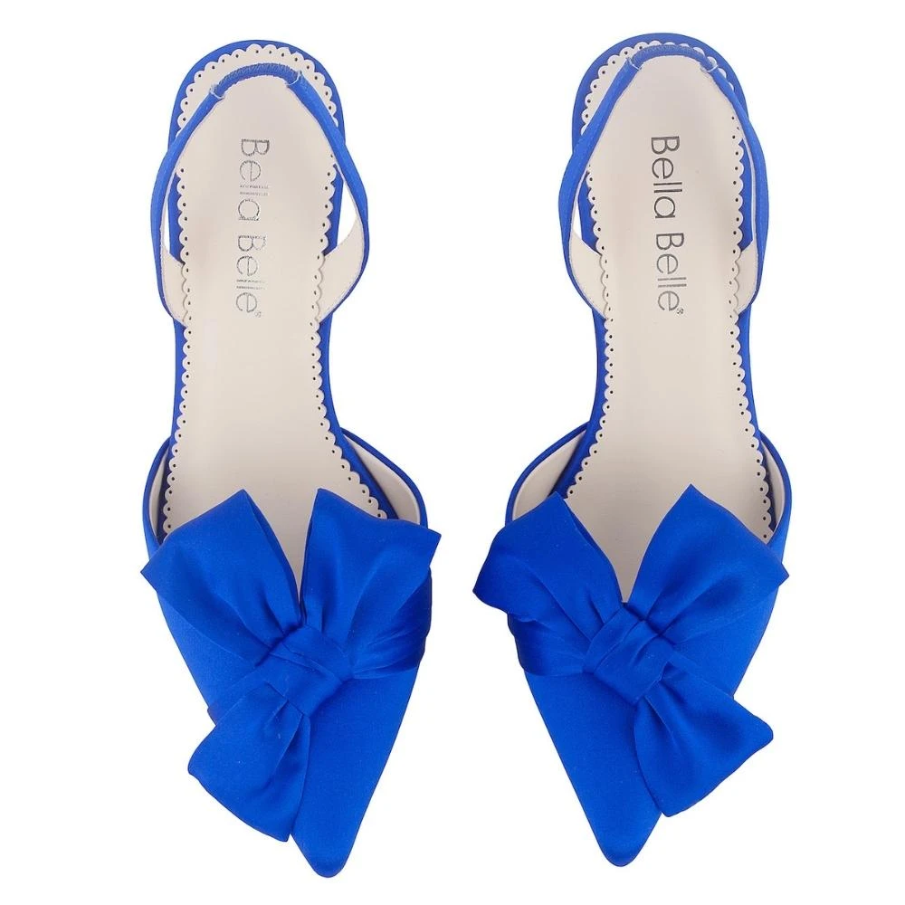REESE BLUE Wedding Blue Slingback Heels With Knotted Bow 5 REESE BLUE Wedding Blue Slingback Heels With Knotted Bow