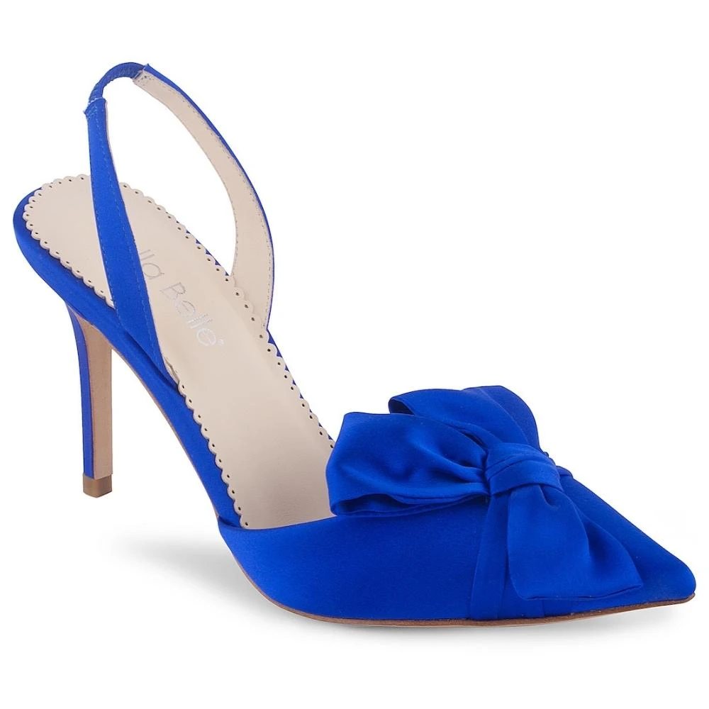 REESE BLUE Wedding Blue Slingback Heels With Knotted Bow 4 REESE BLUE Wedding Blue Slingback Heels With Knotted Bow
