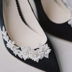 JASMINE BLACK Pearl Embellished Shoes Crystal Embellished Pumps