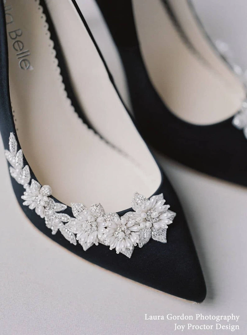 JASMINE BLACK Pearl Embellished Shoes Crystal Embellished Pumps 2 JASMINE BLACK Pearl Embellished Shoes Crystal Embellished Pumps