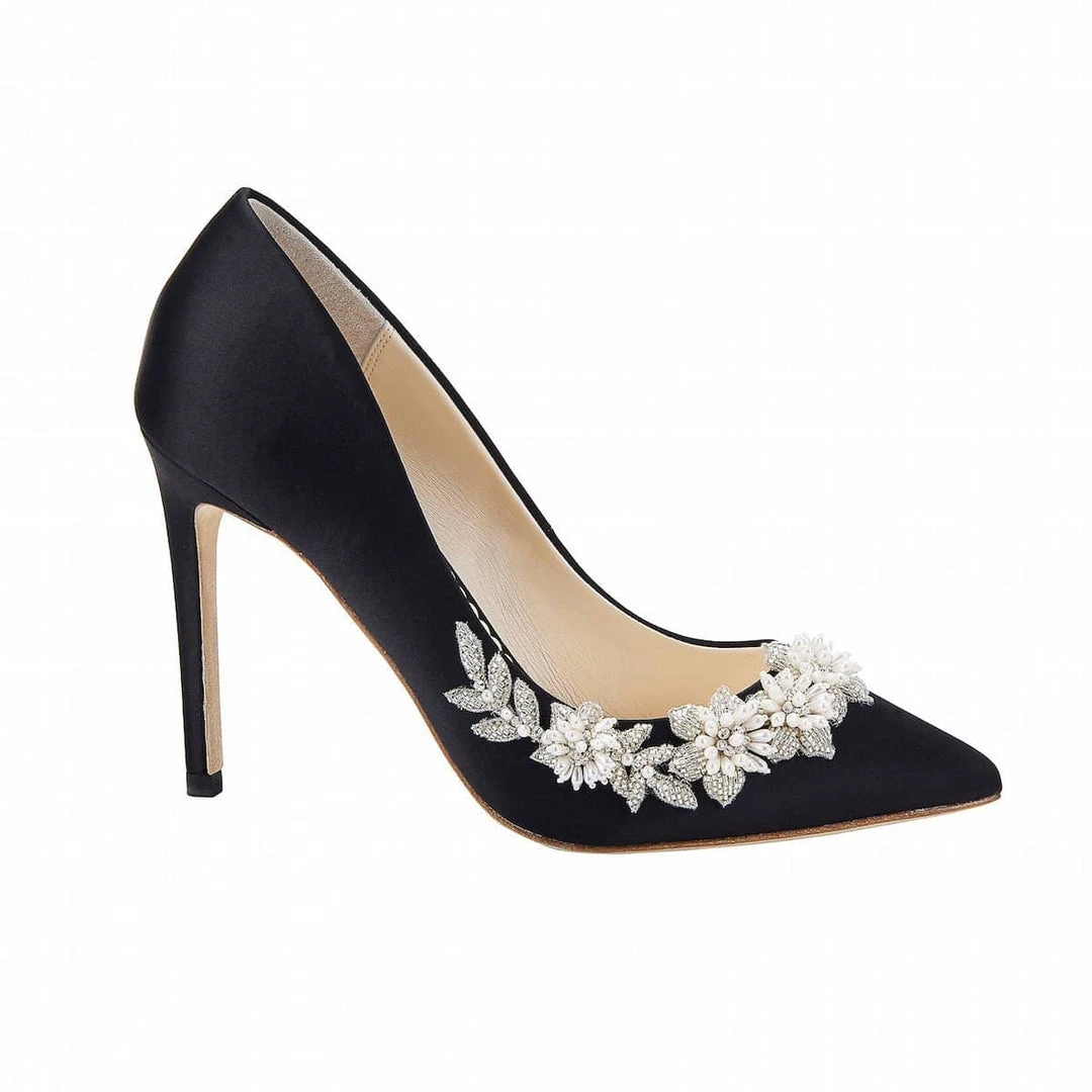 JASMINE BLACK Pearl Embellished Shoes Crystal Embellished Pumps 3 JASMINE BLACK Pearl Embellished Shoes Crystal Embellished Pumps