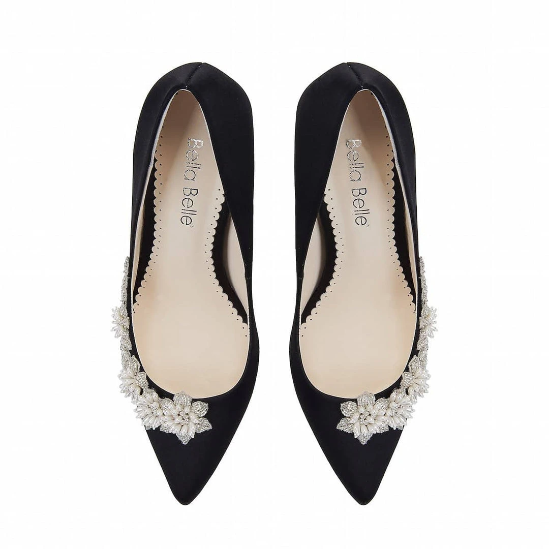 JASMINE BLACK Pearl Embellished Shoes Crystal Embellished Pumps 5 JASMINE BLACK Pearl Embellished Shoes Crystal Embellished Pumps