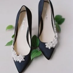 JASMINE BLACK Pearl Embellished Shoes Crystal Embellished Pumps 18 JASMINE BLACK Pearl Embellished Shoes Crystal Embellished Pumps