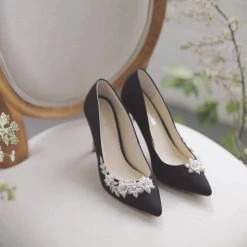 JASMINE BLACK Pearl Embellished Shoes Crystal Embellished Pumps 19 JASMINE BLACK Pearl Embellished Shoes Crystal Embellished Pumps
