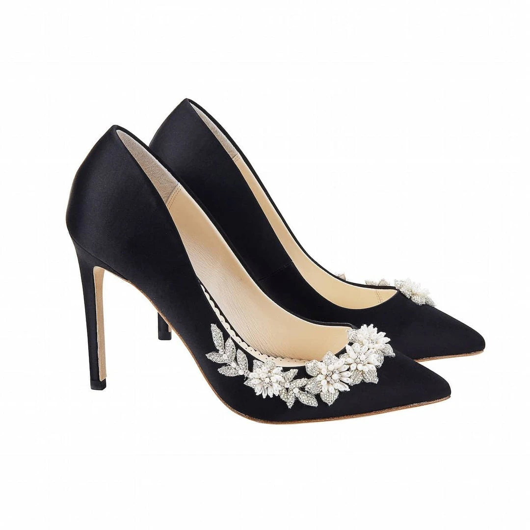 JASMINE BLACK Pearl Embellished Shoes Crystal Embellished Pumps 1 JASMINE BLACK Pearl Embellished Shoes Crystal Embellished Pumps