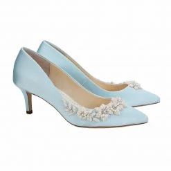 IRIS BLUE Light Blue Heels, Blue Kitten Heel Wedding Shoes