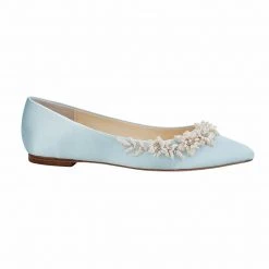 DAISY BLUE Blue Wedding Shoes Flats, Blue Flats