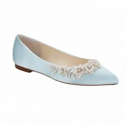 DAISY BLUE Blue Wedding Shoes Flats, Blue Flats