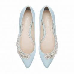 DAISY BLUE Blue Wedding Shoes Flats, Blue Flats