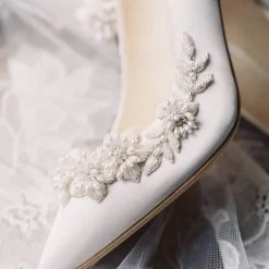 JASMINE 3D Floral Pearl Wedding Shoes