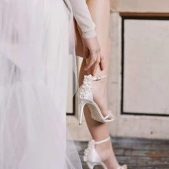 GARDENIA Ivory Ankle Strap Heels With Pearls & Beads Stiletto Wedding Shoes 16 GARDENIA Ivory Ankle Strap Heels With Pearls & Beads Stiletto Wedding Shoes