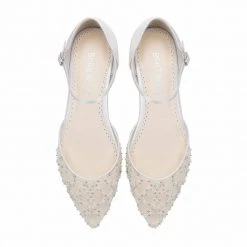 INES Wedding Art Deco Bridal Pearl Flat Shoes