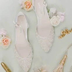 INES Wedding Art Deco Bridal Pearl Flat Shoes
