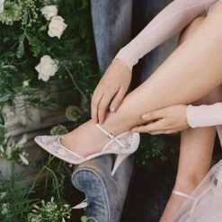 VIOLA Ivory And Blue Wedding Shoes
