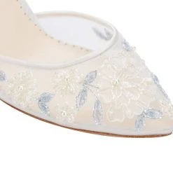 VIOLA Ivory And Blue Wedding Shoes