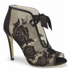 NIKKI BLACK Evening Black Lace Peep Toe Booties 11 NIKKI BLACK Evening Black Lace Peep Toe Booties