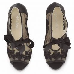 NIKKI BLACK Evening Black Lace Peep Toe Booties 12 NIKKI BLACK Evening Black Lace Peep Toe Booties