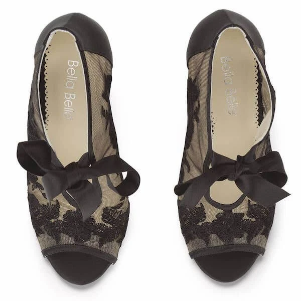 NIKKI BLACK Evening Black Lace Peep Toe Booties 5 NIKKI BLACK Evening Black Lace Peep Toe Booties