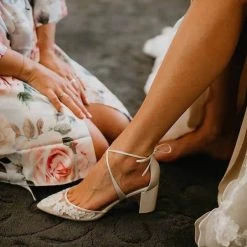 ABIGAIL Ivory Floral Block Heels 19 ABIGAIL Ivory Floral Block Heels