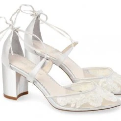 ABIGAIL Ivory Floral Block Heels