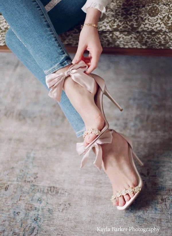 MARIEE Wedding/Evening Pink Shoes With Bows 9 MARIEE Wedding/Evening Pink Shoes With Bows