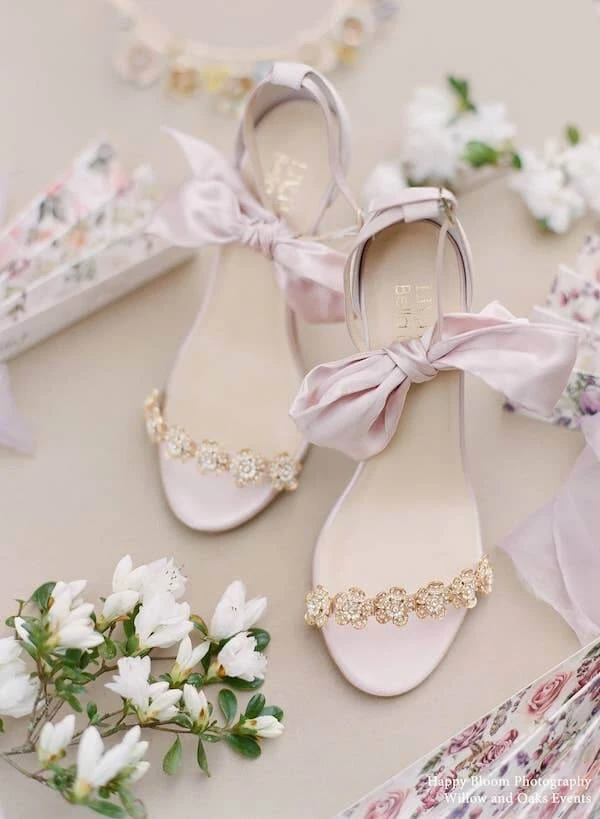 MARIEE Wedding/Evening Pink Shoes With Bows 2 MARIEE Wedding/Evening Pink Shoes With Bows