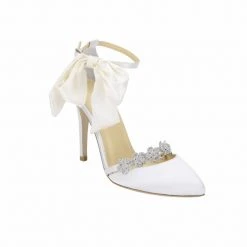 OLIVIA IVORY Wedding Ivory Bridal Shoes With Bows & Jewels