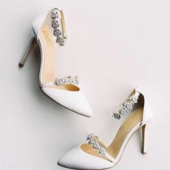 OLIVIA IVORY Wedding Ivory Bridal Shoes With Bows & Jewels