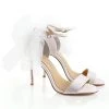 ELISE Ivory Wedding Shoes With Bow Tulle