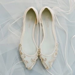 WILLOW Embellished Crystal Flat Shoes For Wedding