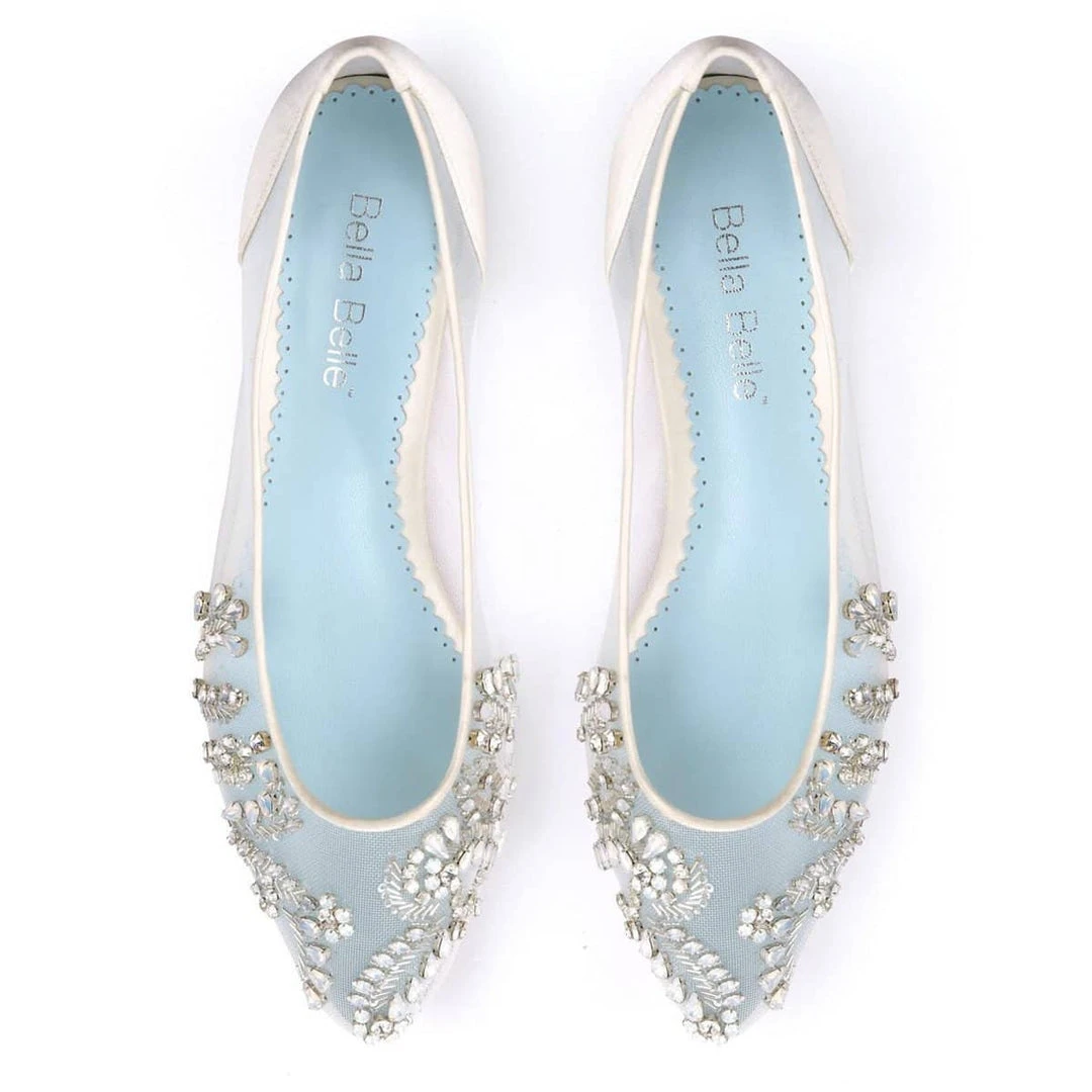 WILLOW Embellished Crystal Flat Shoes For Wedding 5 WILLOW Embellished Crystal Flat Shoes For Wedding