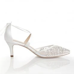 FRANCES IVORY Kitten Heel Wedding Shoes Ivory With Crystals 11 FRANCES IVORY Kitten Heel Wedding Shoes Ivory With Crystals