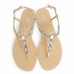 LUNA Strappy Gold Sandals Jewel Wedding Shoes