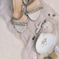 BELINDA Crystal Strap Heels, Evening Sandals Crystal Wedding Shoes