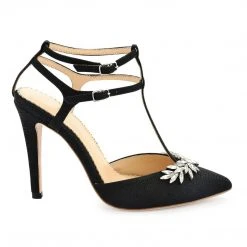 PAYGE Crystal Embellished Heels, T Strap Pumps Evening 11 PAYGE Crystal Embellished Heels, T Strap Pumps Evening