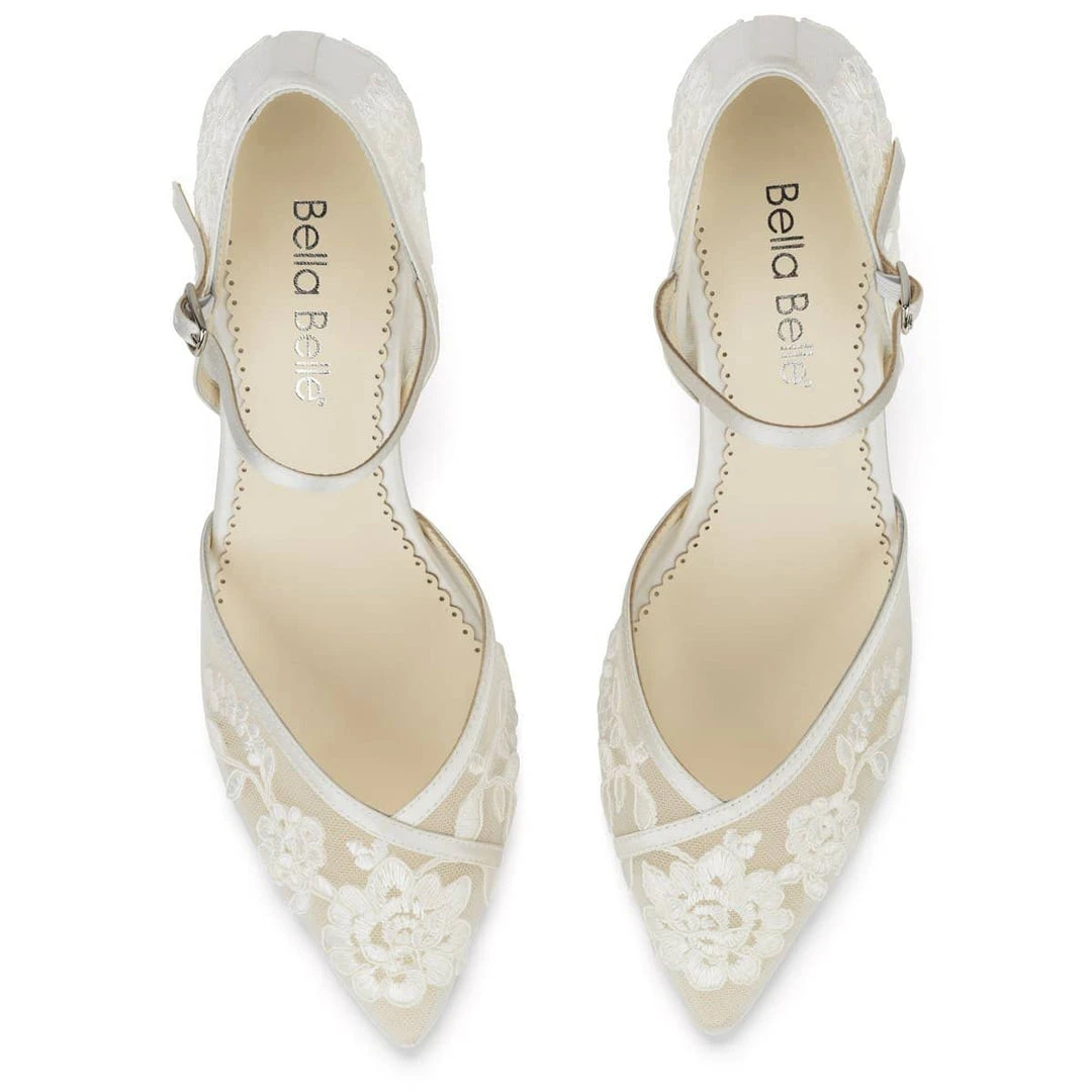 CANDICE IVORY D'Orsay Ivory Vintage Lace Wedding Shoes 5 CANDICE IVORY D'Orsay Ivory Vintage Lace Wedding Shoes
