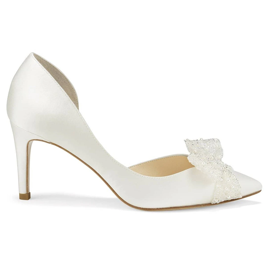 DOROTHY D'Orsay Wedding Bow Pump Shoes 3 DOROTHY D'Orsay Wedding Bow Pump Shoes