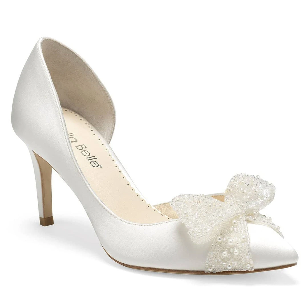 DOROTHY D'Orsay Wedding Bow Pump Shoes 4 DOROTHY D'Orsay Wedding Bow Pump Shoes