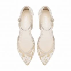 CELIA Lace Nude D'orsay Flats For Weddings 12 CELIA Lace Nude D'orsay Flats For Weddings