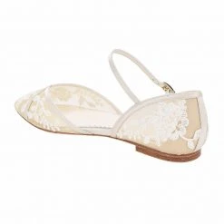 CELIA Lace Nude D'orsay Flats For Weddings 14 CELIA Lace Nude D'orsay Flats For Weddings