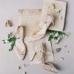 CELIA Lace Nude D'orsay Flats For Weddings 16 CELIA Lace Nude D'orsay Flats For Weddings