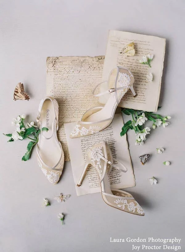 CELIA Lace Nude D'orsay Flats For Weddings 8 CELIA Lace Nude D'orsay Flats For Weddings