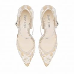 CLAUDIA Nude Lace Heels D'Orsay Wedding Shoes 14 CLAUDIA Nude Lace Heels D'Orsay Wedding Shoes