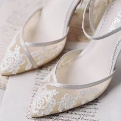 CLAUDIA Nude Lace Heels D'Orsay Wedding Shoes 16 CLAUDIA Nude Lace Heels D'Orsay Wedding Shoes