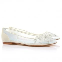 ADORA Transparent Cinderella Flats With Blue Sole