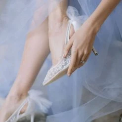 EDNA Floral Beaded Lace Slingback Wedding Shoes 15 EDNA Floral Beaded Lace Slingback Wedding Shoes