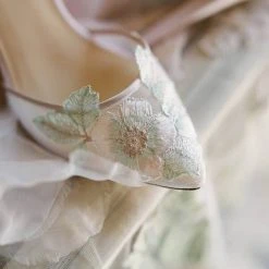 Blush Evening Shoes, Floral Wedding Shoes By Claire Pettibone