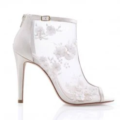 BELLE BY JOY PROCTOR Wedding Booties Flower Embroidered Boots 11 BELLE BY JOY PROCTOR Wedding Booties Flower Embroidered Boots